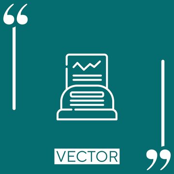 printer vector icon Linear icon. Editable stroked line