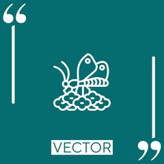 Poster - butterfly vector icon Linear icon. Editable stroked line