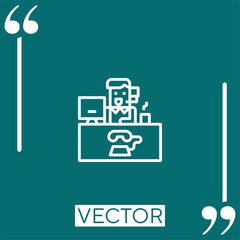 Poster - call center vector icon Linear icon. Editable stroked line