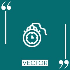 Poster - clock vector icon Linear icon. Editable stroked line
