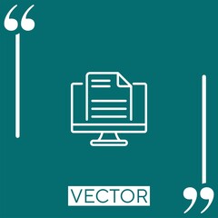 Poster - computer vector icon Linear icon. Editable stroked line