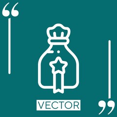 Poster - money bag vector icon Linear icon. Editable stroked line