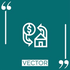 Poster - mortgage vector icon Linear icon. Editable stroked line