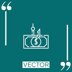 Poster - phishing vector icon Linear icon. Editable stroked line