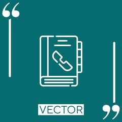 Poster - phone book vector icon Linear icon. Editable stroked line
