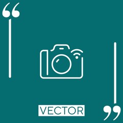 Poster - photo camera vector icon Linear icon. Editable stroked line