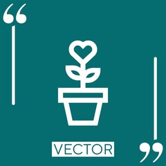 Poster - plant pot vector icon Linear icon. Editable stroked line