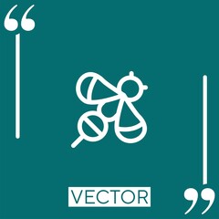 Poster - bee vector icon Linear icon. Editable stroked line