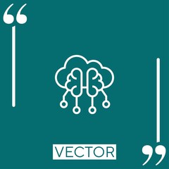 Poster - brain vector icon Linear icon. Editable stroked line