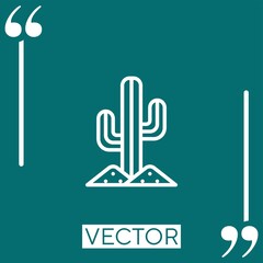 Poster - cactus vector icon Linear icon. Editable stroked line