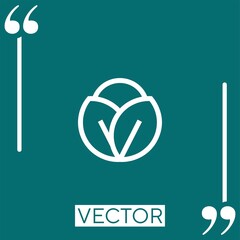 Poster - cabbage vector icon Linear icon. Editable stroked line