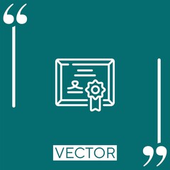 Poster - certificate vector icon Linear icon. Editable stroked line