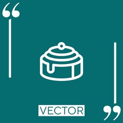 Poster - cinnamon roll vector icon Linear icon. Editable stroked line
