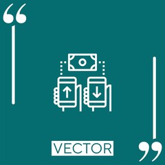 Poster - mobile transfer vector icon Linear icon. Editable stroked line