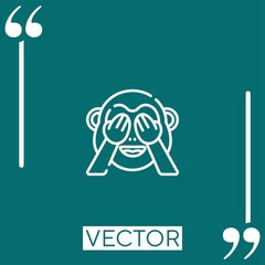 Poster - monkey vector icon Linear icon. Editable stroked line
