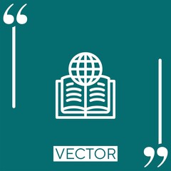 Poster - online learning vector icon Linear icon. Editable stroked line
