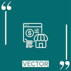Poster - online shopping vector icon Linear icon. Editable stroked line