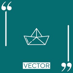 Poster - paper boat vector icon Linear icon. Editable stroked line
