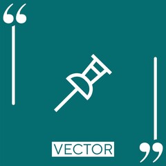 Poster - pin vector icon Linear icon. Editable stroked line