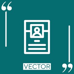 Poster - profile vector icon Linear icon. Editable stroked line