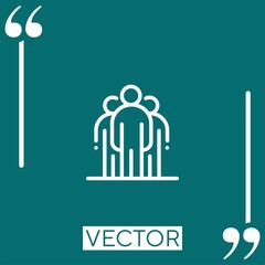 Poster - team vector icon Linear icon. Editable stroked line