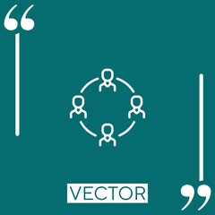 Poster - teamwork   vector icon Linear icon. Editable stroked line