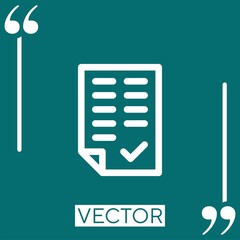 Poster - test vector icon Linear icon. Editable stroked line