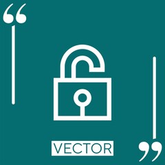 Poster - unlocked vector icon Linear icon. Editable stroked line