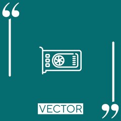 Poster - video card vector icon Linear icon. Editable stroked line