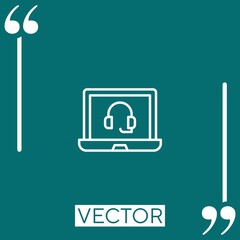 Poster - video player vector icon Linear icon. Editable stroked line
