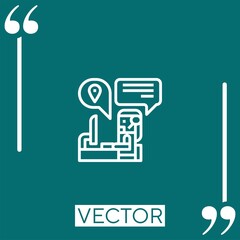 Poster - call center vector icon Linear icon. Editable stroked line