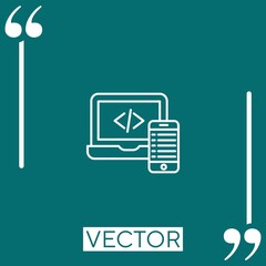 Poster - code Linear icon. Editable stroke line