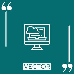 Poster - cloud service vector icon Linear icon. Editable stroked line