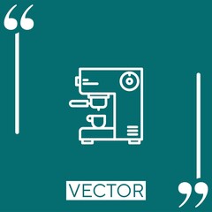 Poster - coffee machine vector icon Linear icon. Editable stroked line