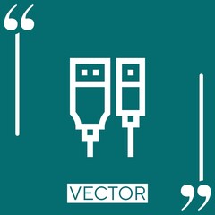 Poster - connector vector icon Linear icon. Editable stroked line