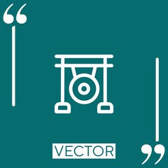 Poster - gong vector icon Linear icon. Editable stroked line