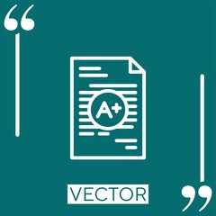 Poster - grade vector icon Linear icon. Editable stroked line