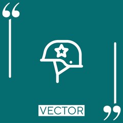 Poster - helmet vector icon Linear icon. Editable stroked line