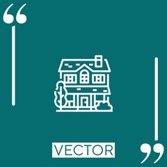 Poster - house vector icon Linear icon. Editable stroked line