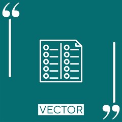Poster - lists vector icon Linear icon. Editable stroked line