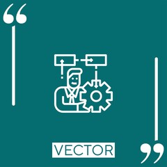 Poster - management vector icon Linear icon. Editable stroked line