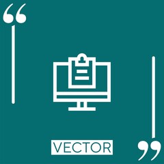 Poster - exam vector icon Linear icon. Editable stroked line