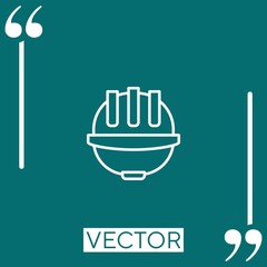 Poster - helmet vector icon Linear icon. Editable stroked line