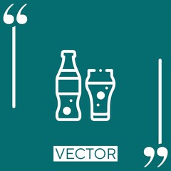 Poster - soda bottle vector icon Linear icon. Editable stroked line