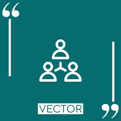 Poster - teamwork   vector icon Linear icon. Editable stroked line