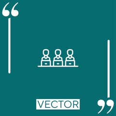 Poster - teamwork   vector icon Linear icon. Editable stroked line