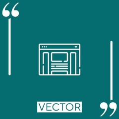 Poster - webpage vector icon Linear icon. Editable stroked line