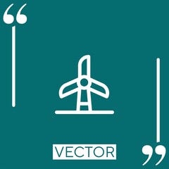 Poster - wind power vector icon Linear icon. Editable stroked line