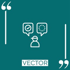 Poster - accept vector icon Linear icon. Editable stroked line