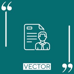 Poster - CV vector icon Linear icon. Editable stroked line